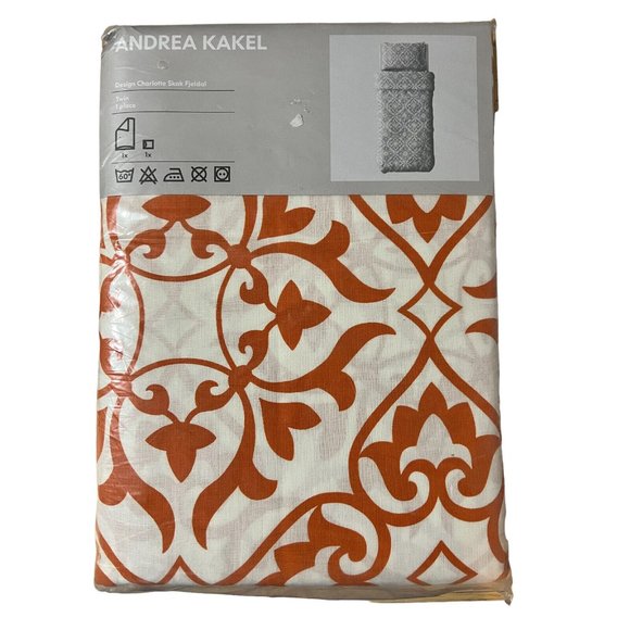 IKEA Bedding New Ikea Twin Duvet Cover Set Orange White Boho